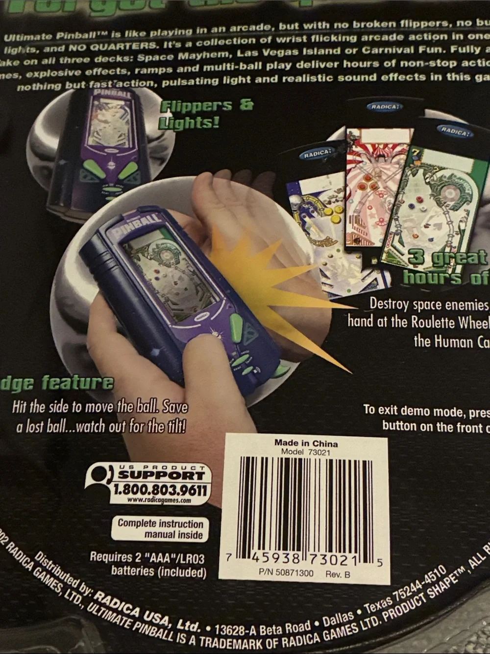 Vintage Radica Ultimate Pinball Handheld Game with 3 Great Games